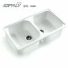 solid surface sink double bowl sink